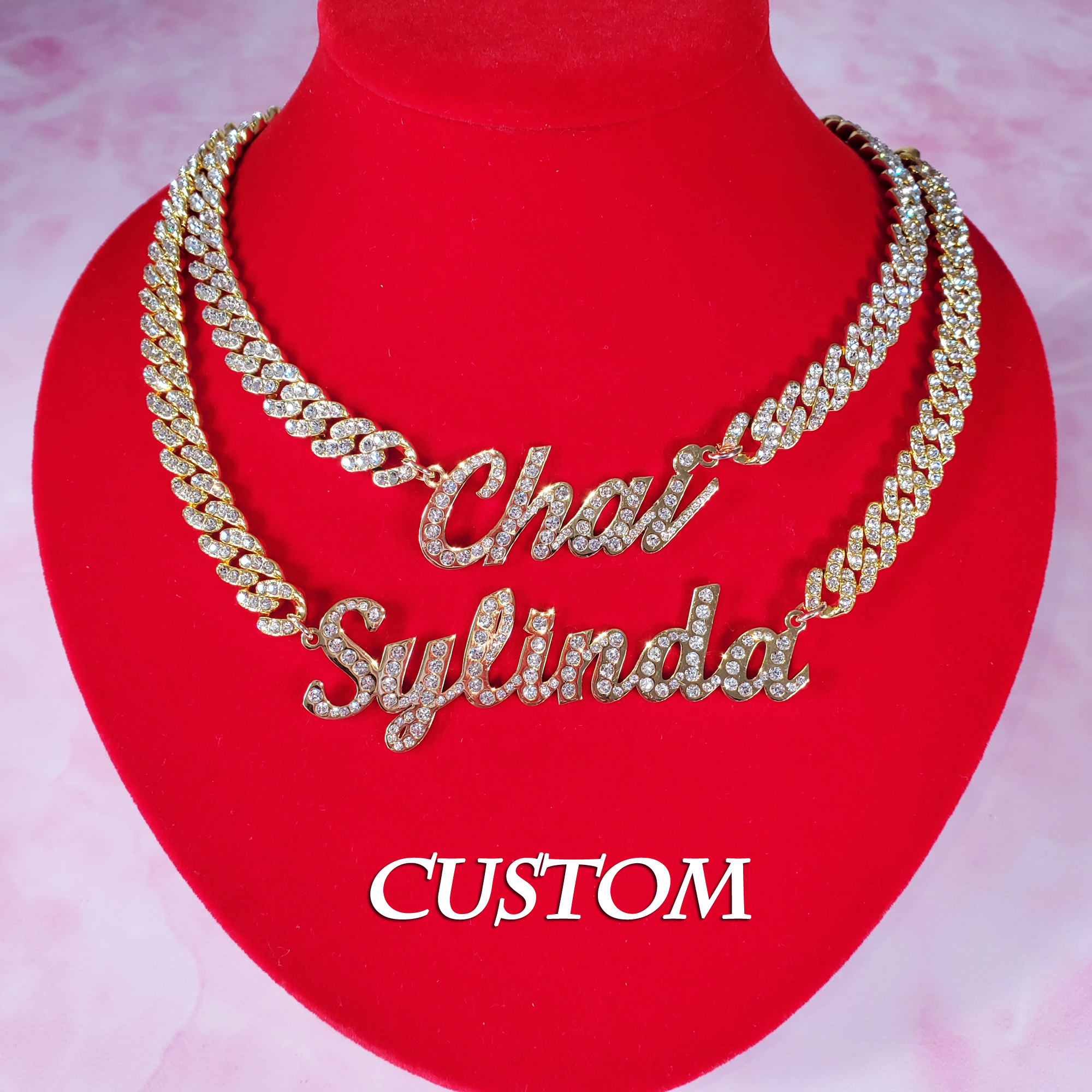 Vintage Fashion Font - Stainless Steel Nameplate Personalized Name Choker