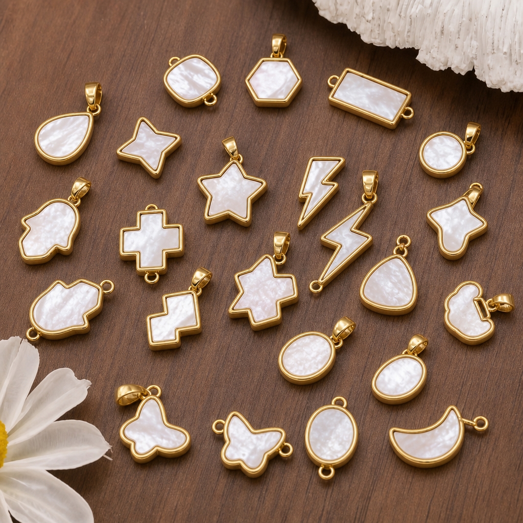 Vintage Fashion Necklace - 2pcs 14K Gold Color Brass with