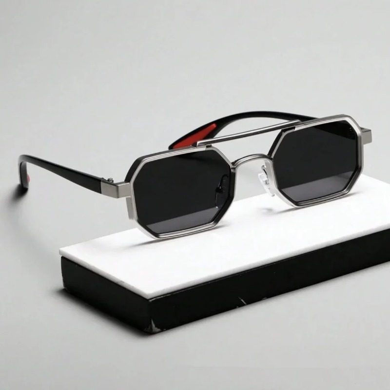 Vintage Fashion Streetwear - Vintage Square Sunglasses for Men Steampunk