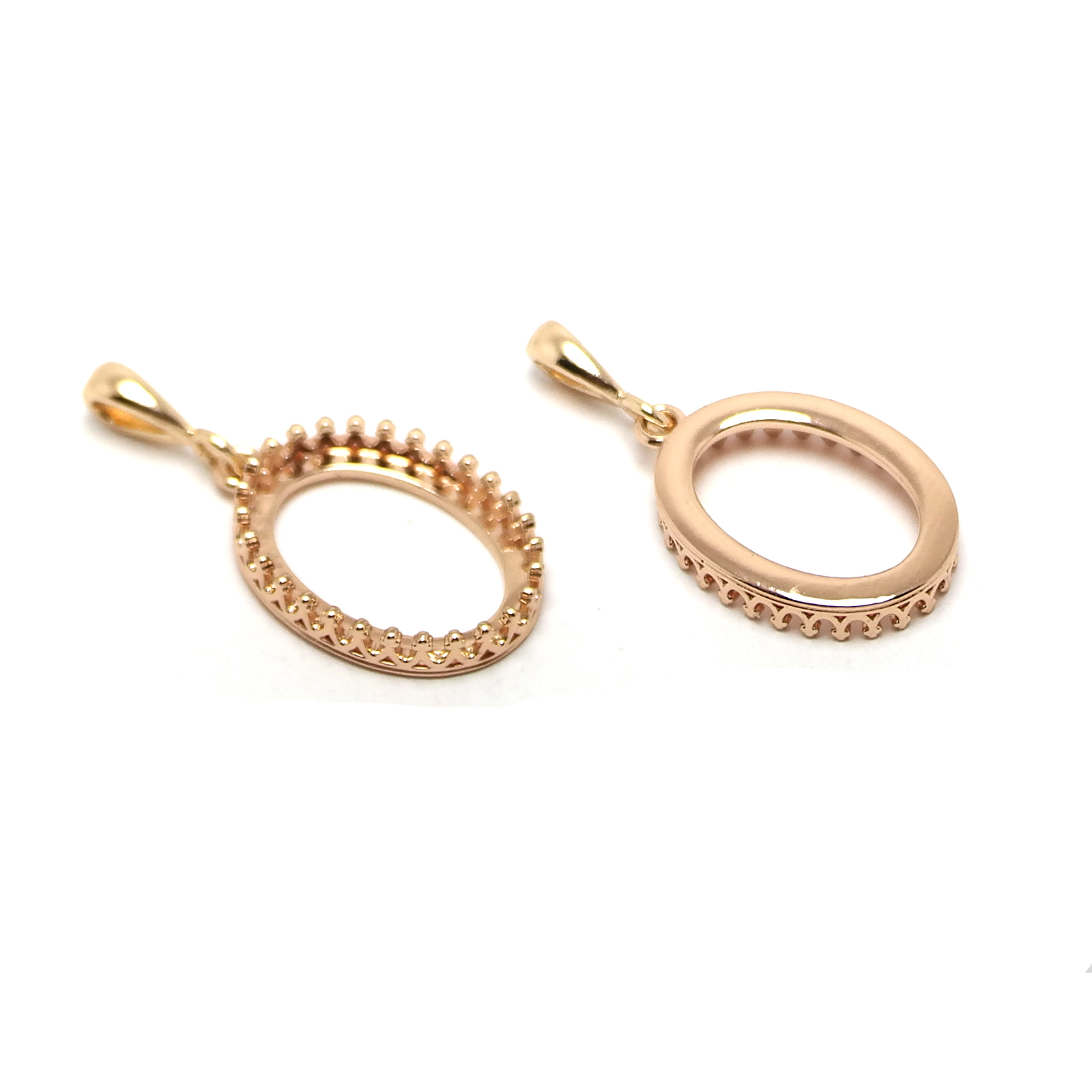 Vintage Fashion Necklace - 2pcs Crown Drop Necklace Charms,Gold Color