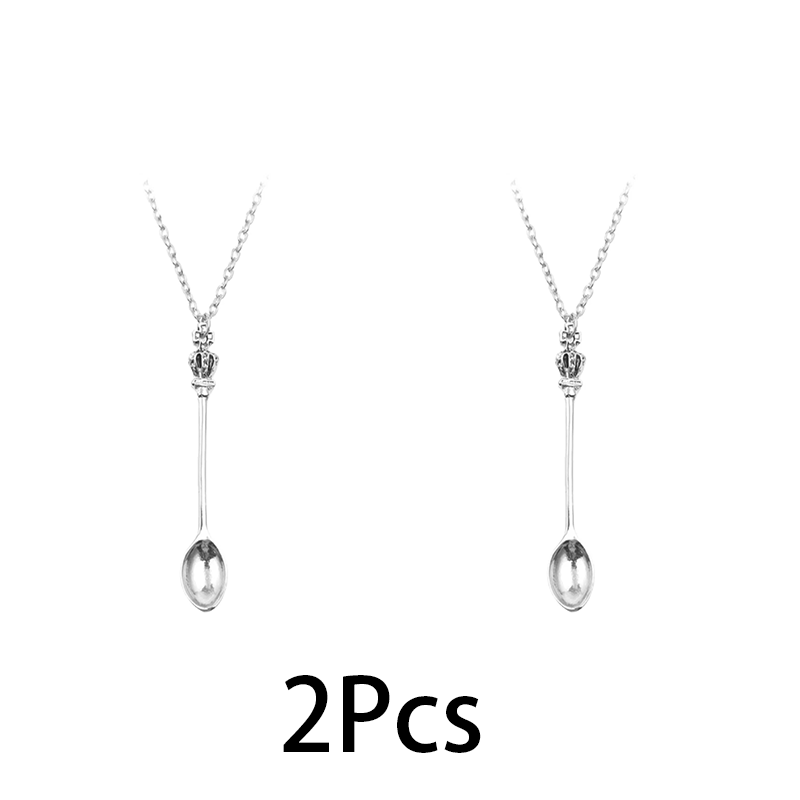 Vintage Fashion Toys - 2Pcs/Set Mini Crowns Spoon Silver Color