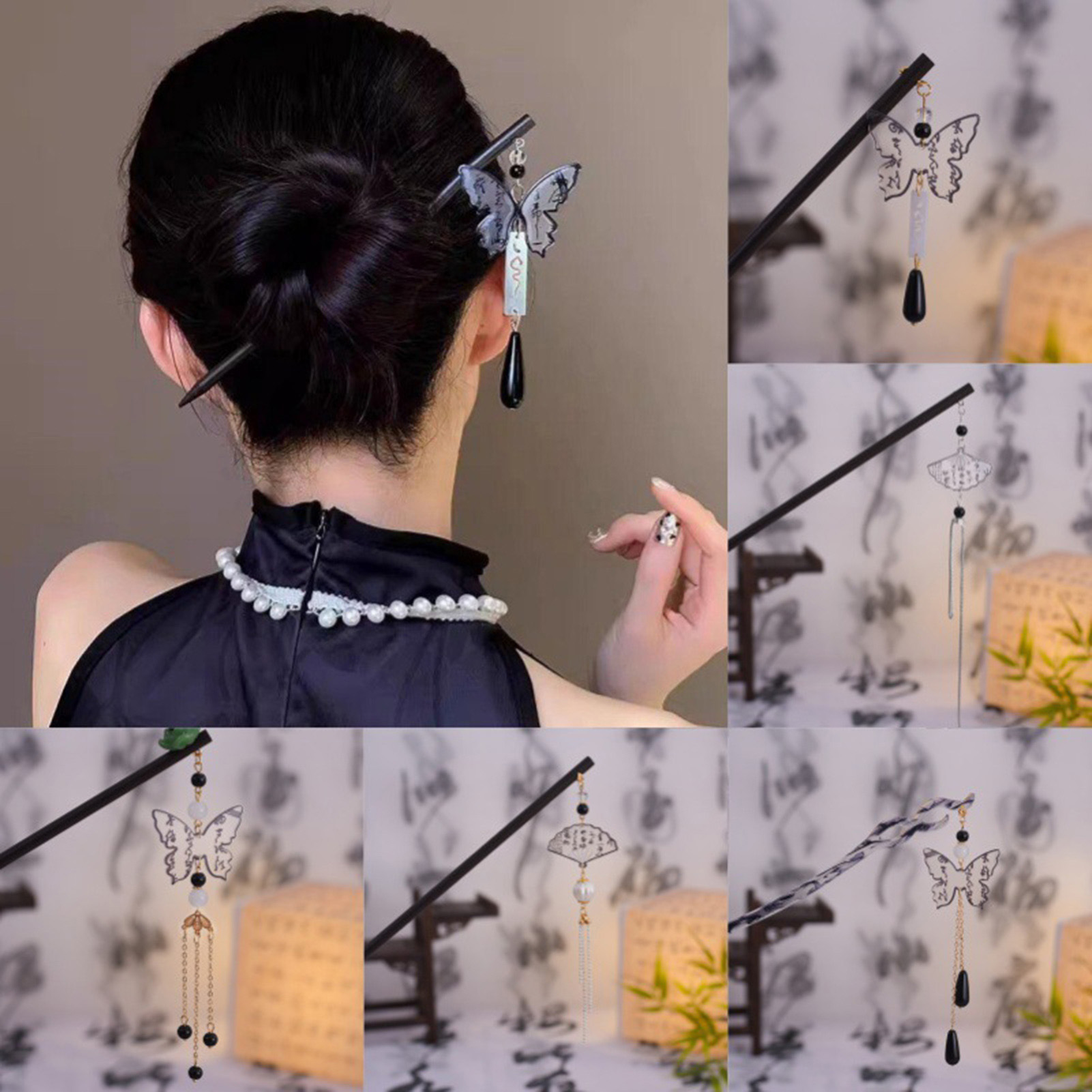 Vintage Fashion Shop - Vintage Wooden Hairpin For Women Chinese