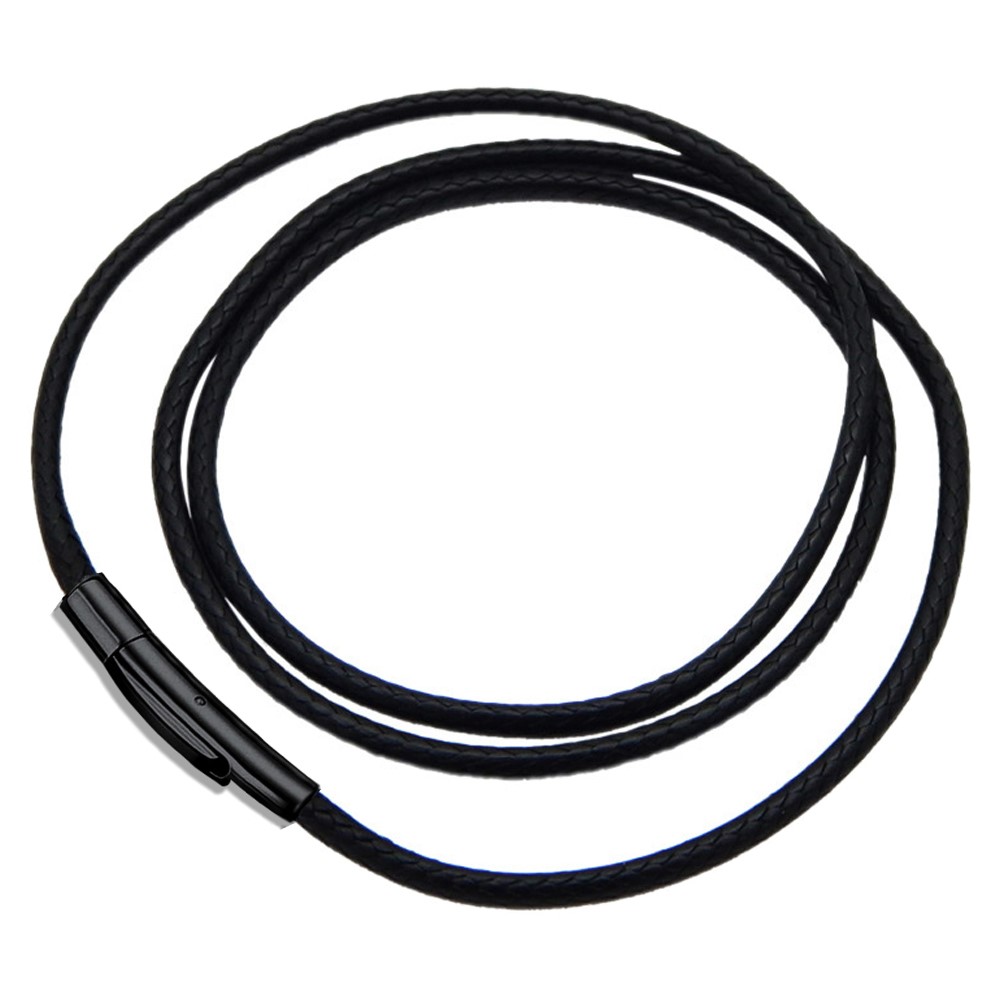 Vintage Fashion Necklace - 2MM/3MM 45/50/60cm Black Waterproof Braided Leather