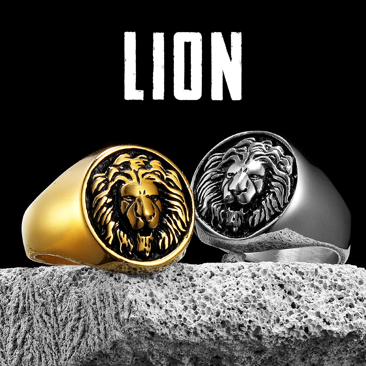 Vintage Fashion Stuff - Luxury Lion King Animal Men Rings