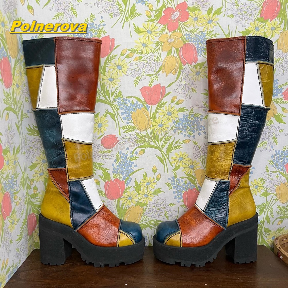 Women Retro Patchwork Leather  - Vintage And Modern Fashion avis et prix
