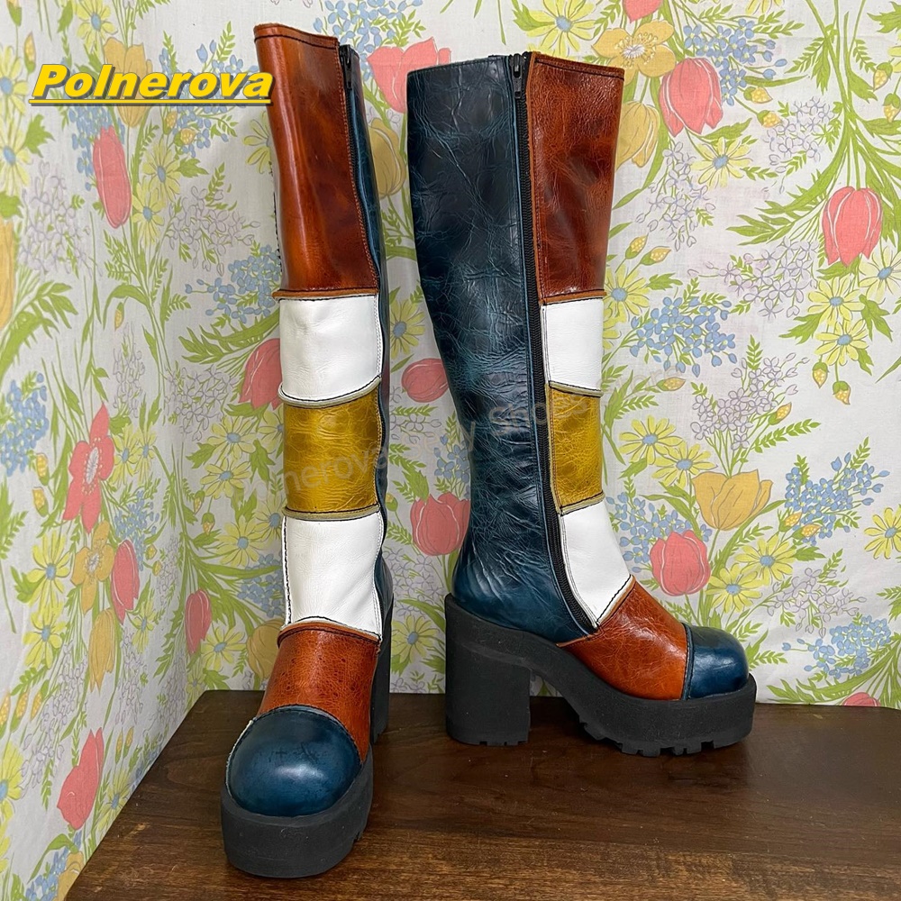 Women Retro Patchwork Leather  - Vintage And Modern Fashion avis et prix