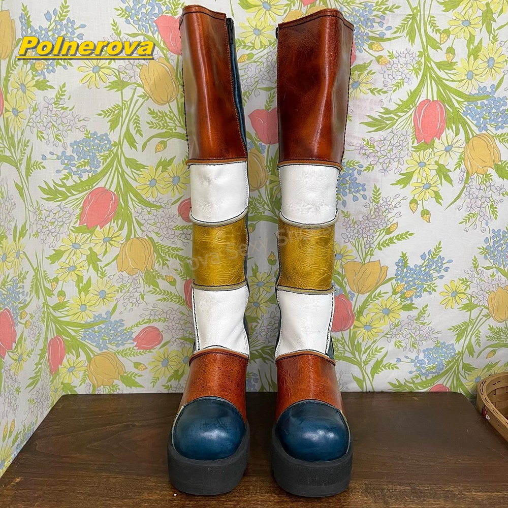 Women Retro Patchwork Leather  - Vintage And Modern Fashion avis et prix