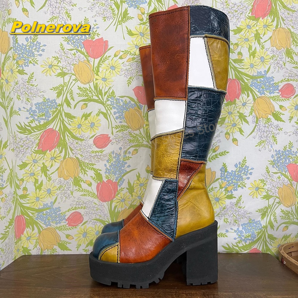 Women Retro Patchwork Leather  - Vintage And Modern Fashion avis et prix