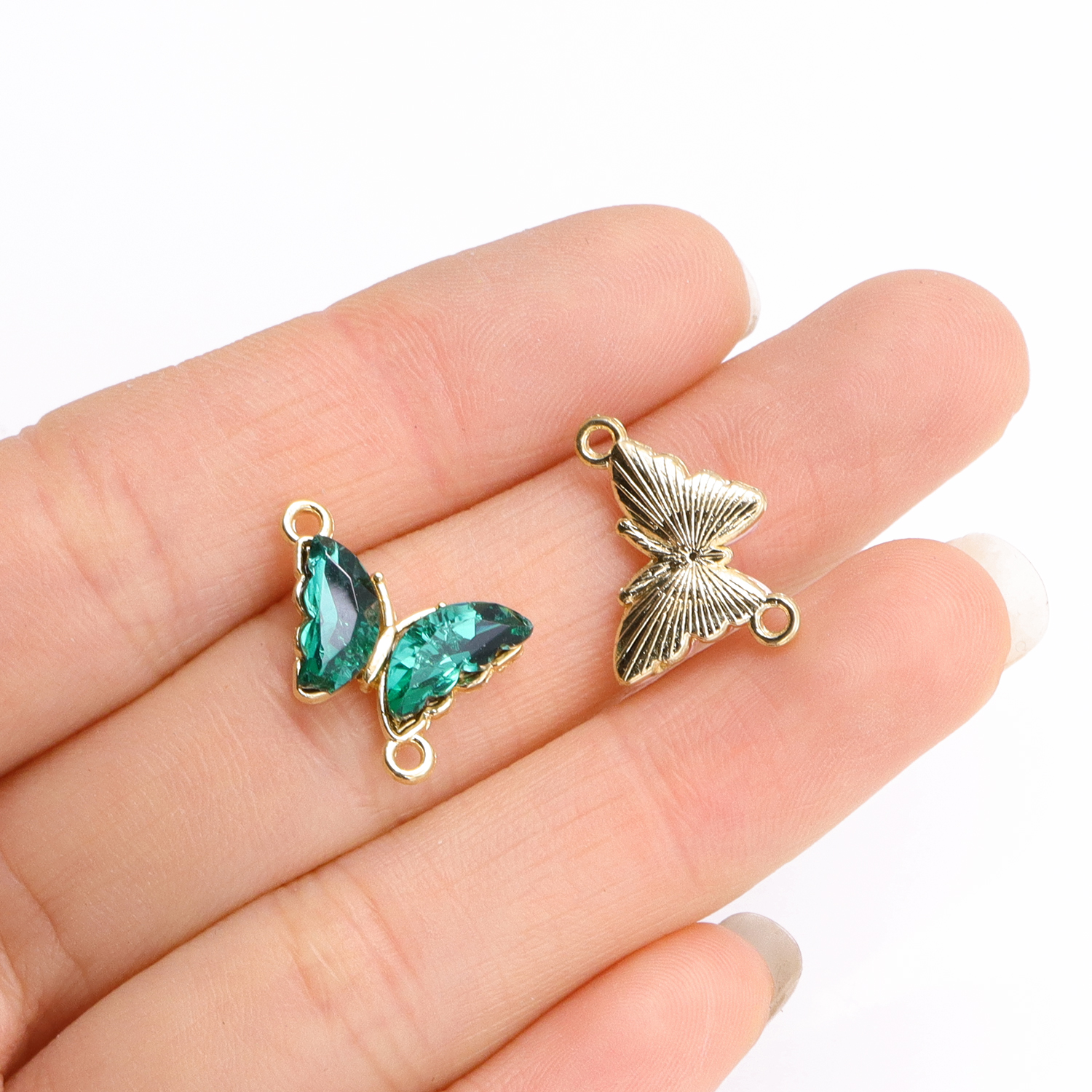 10Pcs Crystal Glass Butterfly  - Vintage Fashion Necklace avis et prix