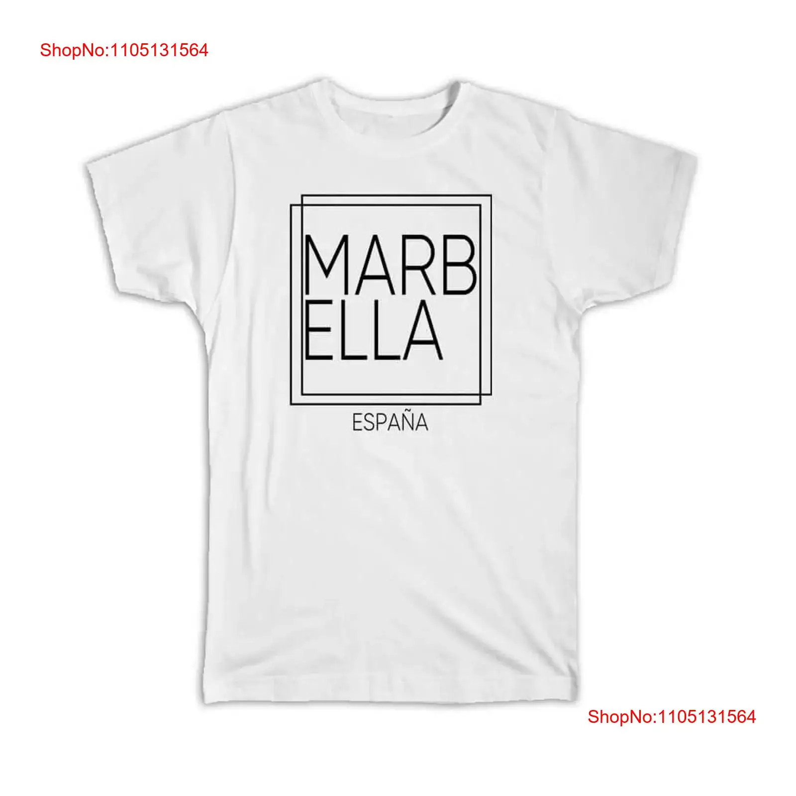 T Shirt MARBELLA Spain Square  - Vintage Fashion Font avis et prix