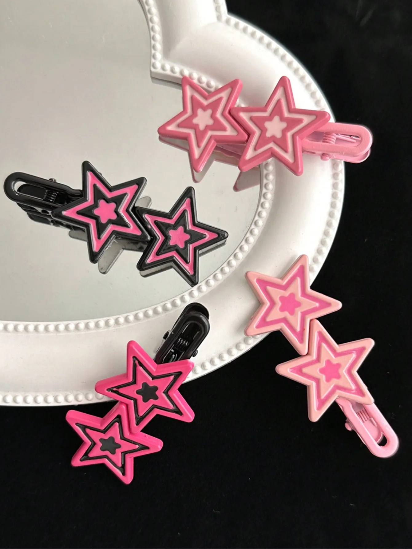 4pcs Sweet & Cool Pink Star Ha - Vintage Fashion Stuff avis et prix