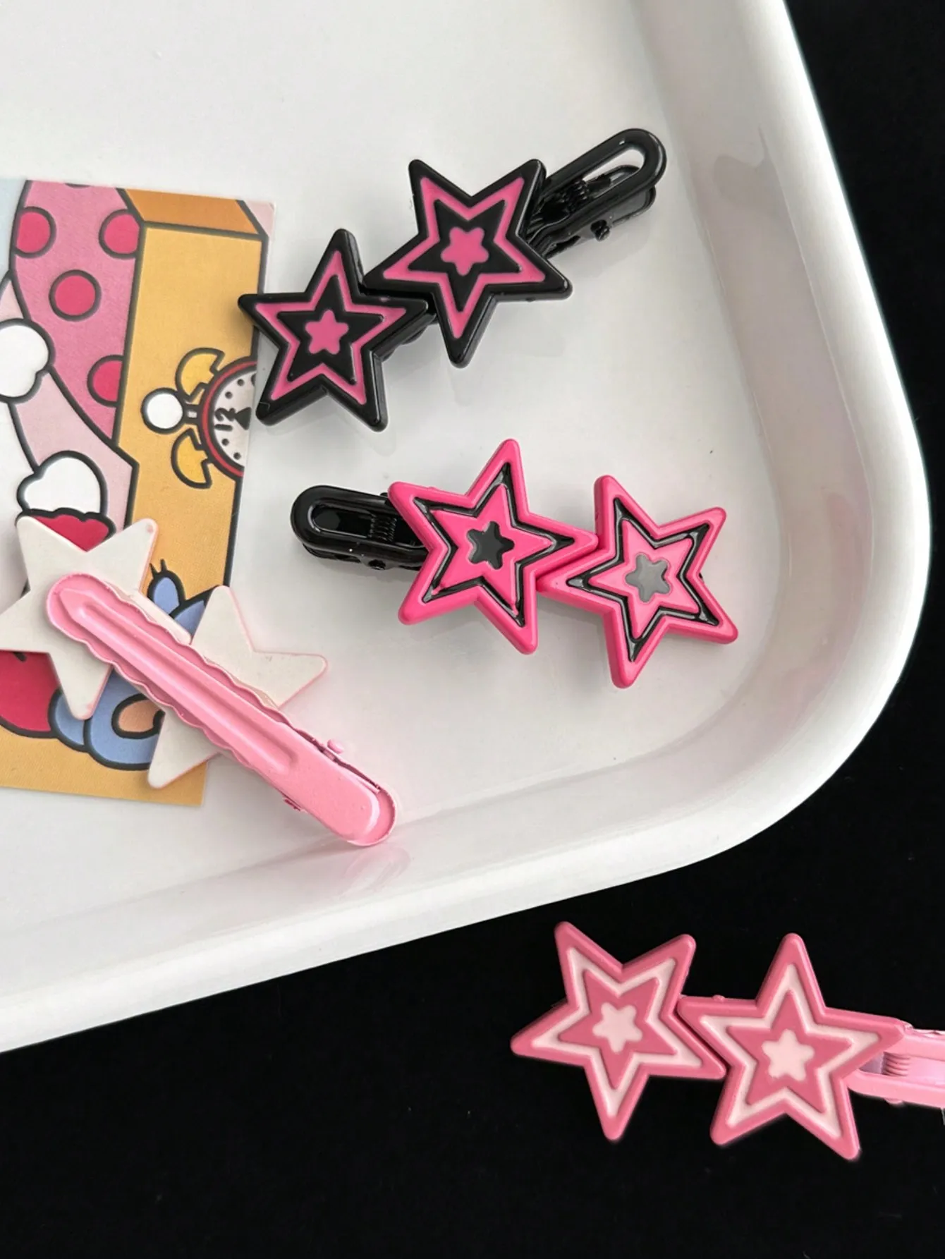 4pcs Sweet & Cool Pink Star Ha - Vintage Fashion Stuff avis et prix