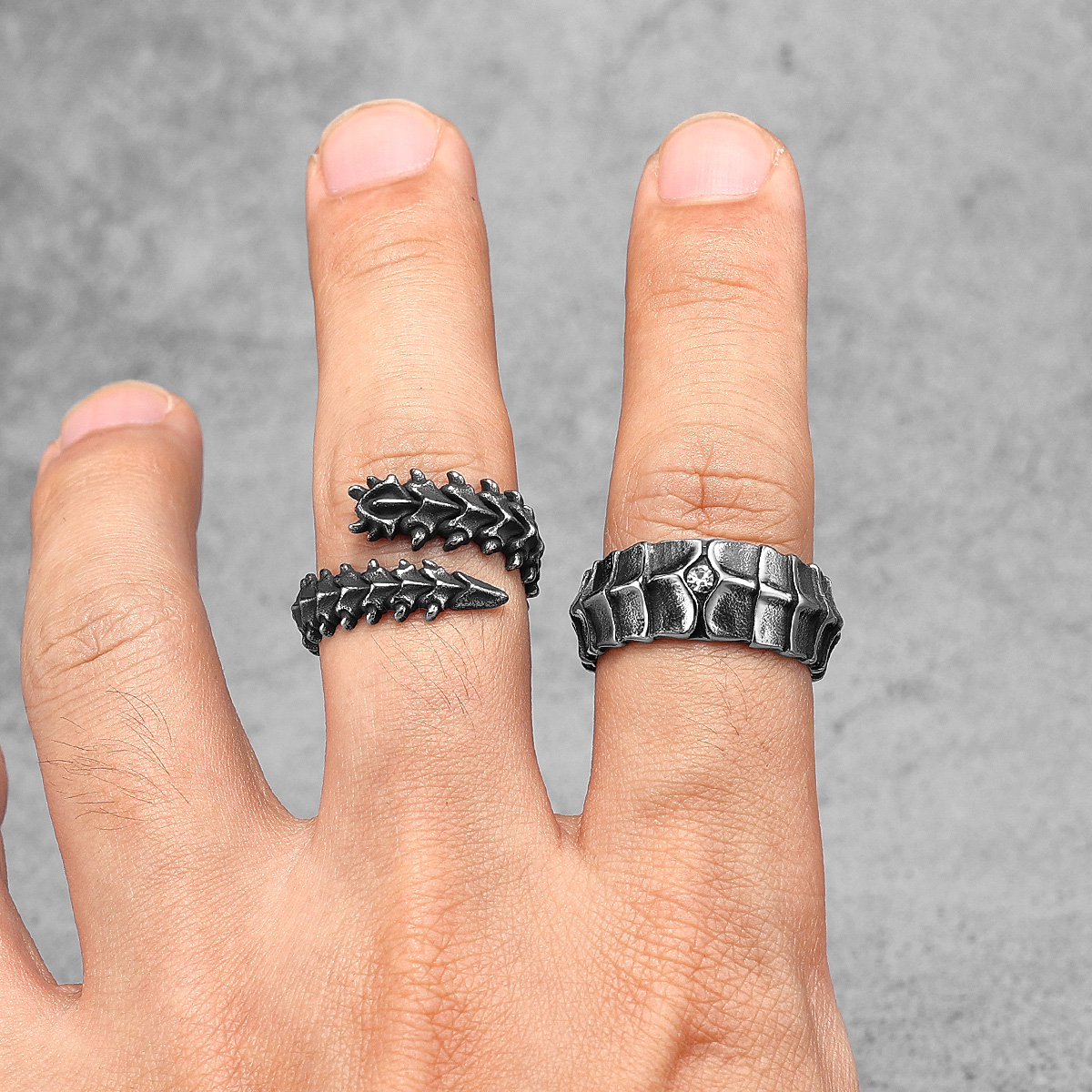 Eivil Dragon Spine Men Rings S - Vintage Fashion Stuff avis et prix