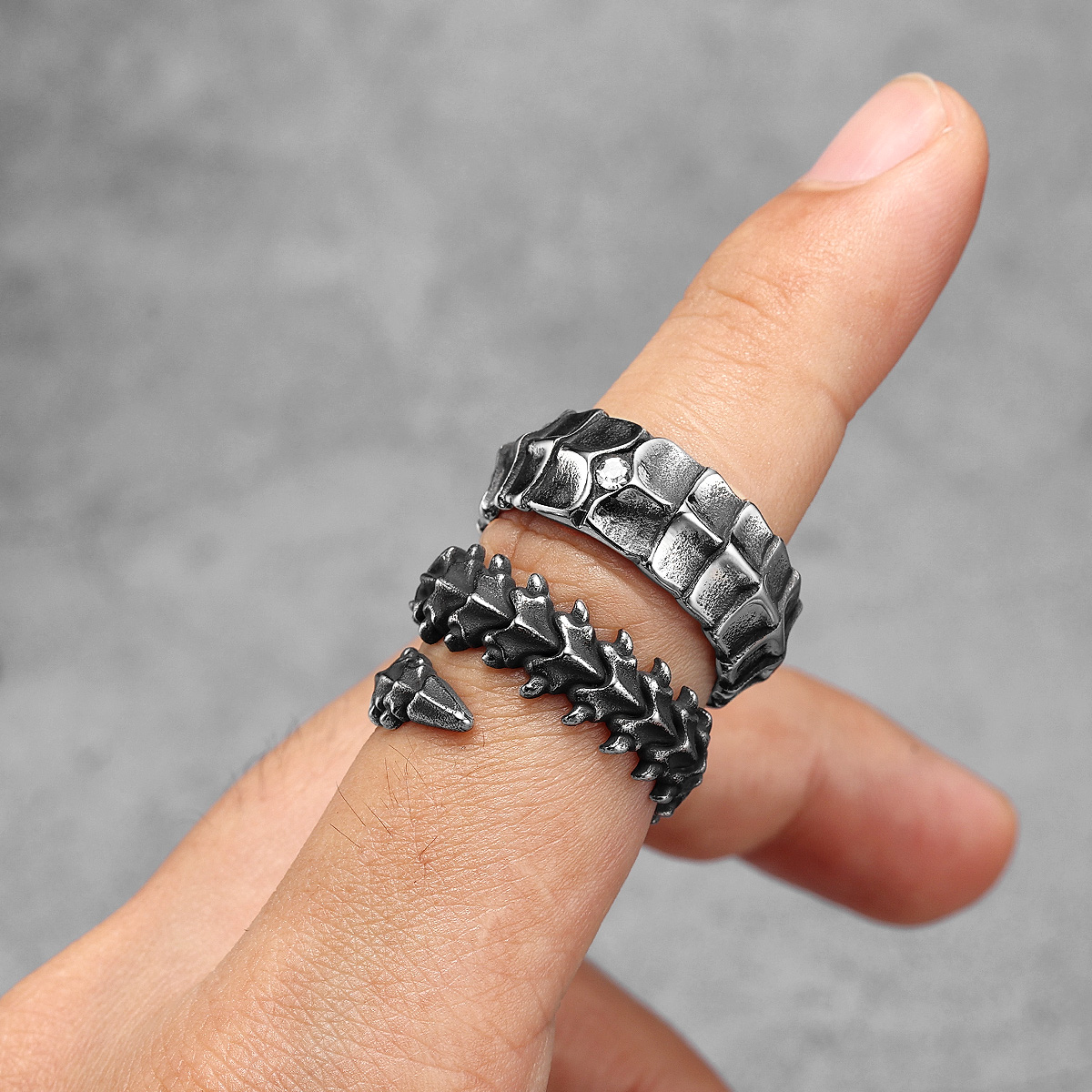 Eivil Dragon Spine Men Rings S - Vintage Fashion Stuff avis et prix