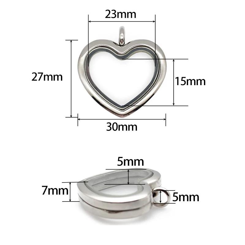 24mm 30mm heart Floating Locke - Vintage Fashion Necklace avis et prix