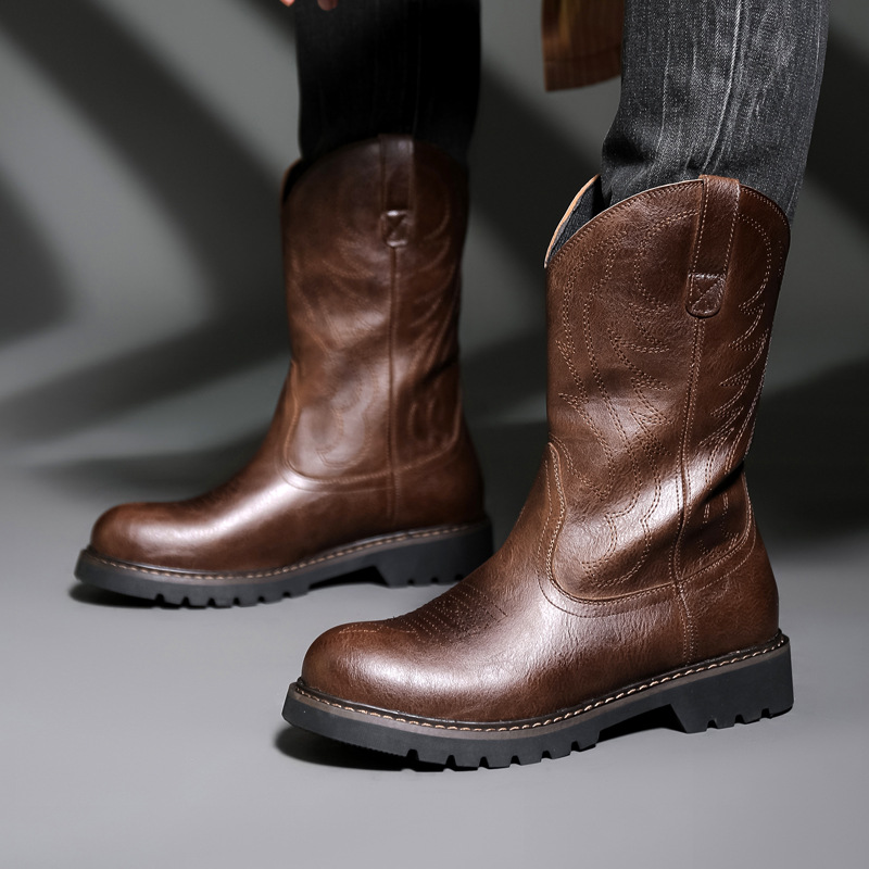 Fashion Mens Cowboy Boots New  - Vintage Fashion Streetwear avis et prix