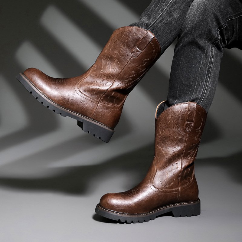 Fashion Mens Cowboy Boots New  - Vintage Fashion Streetwear avis et prix