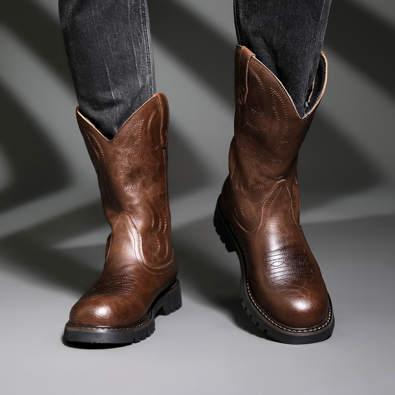Fashion Mens Cowboy Boots New  - Vintage Fashion Streetwear avis et prix