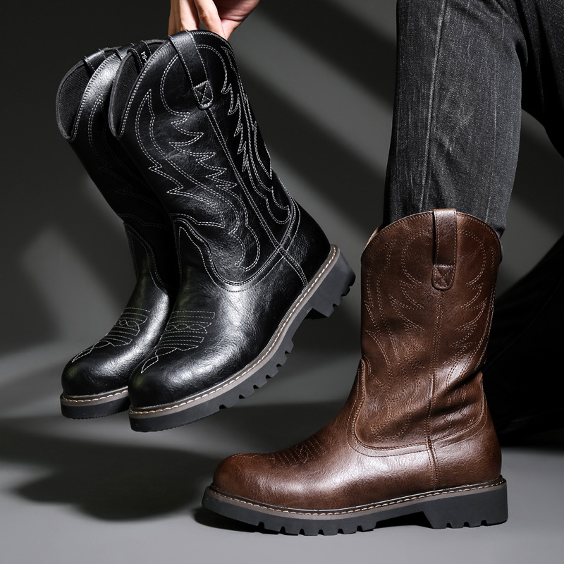 Fashion Mens Cowboy Boots New  - Vintage Fashion Streetwear avis et prix