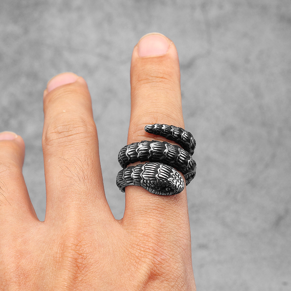 Rattlesnake Animal Men Rings S - Vintage Fashion Stuff avis et prix