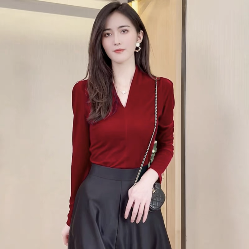 Fashion elegant V-neck long sl - Vintage Fashion Streetwear avis et prix