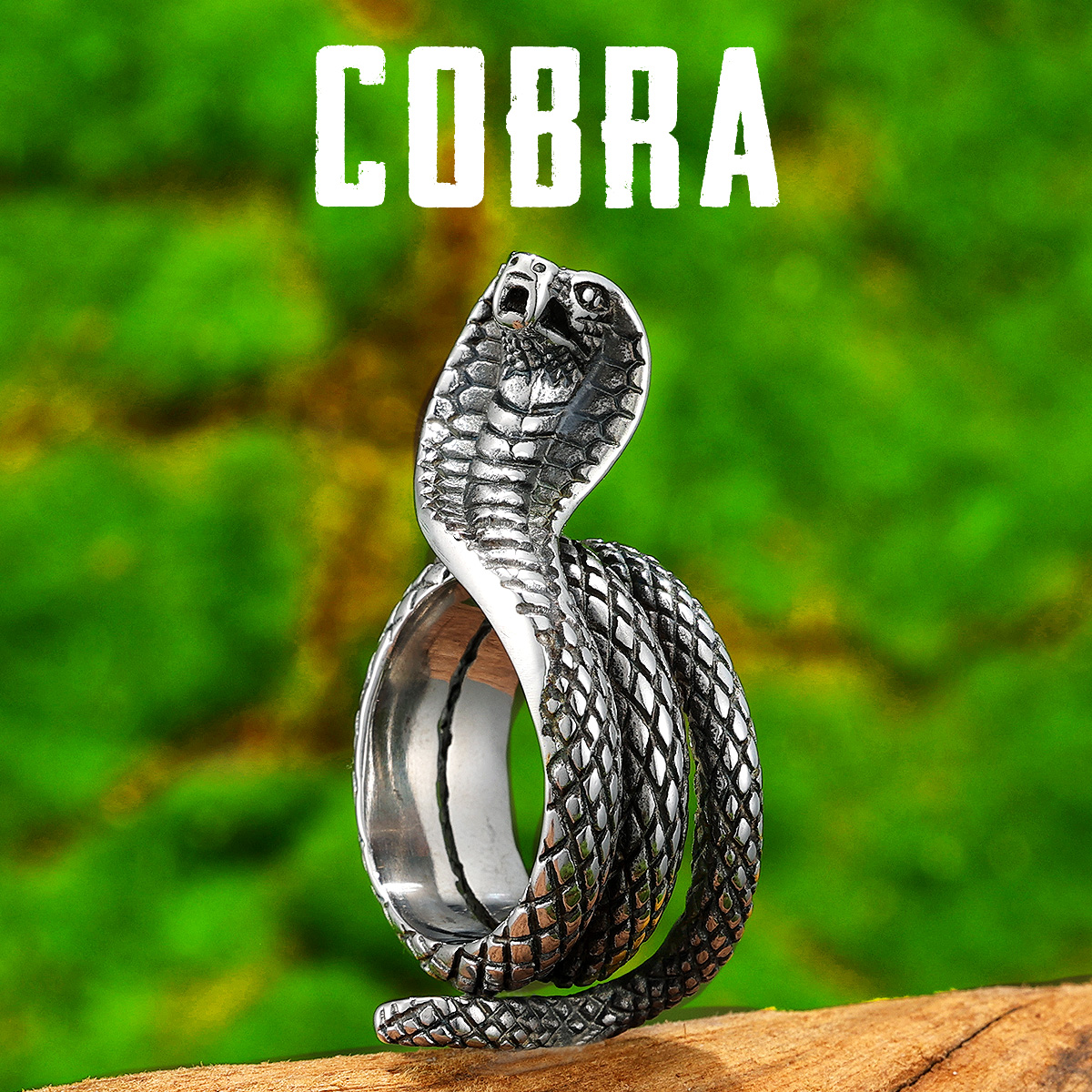 Snake Cobra Animal Men Rings S - Vintage Fashion Stuff avis et prix