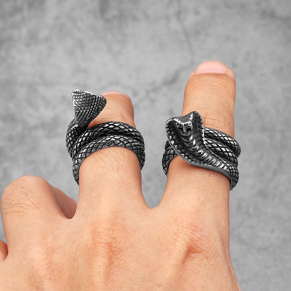 Snake Cobra Animal Men Rings S - Vintage Fashion Stuff avis et prix