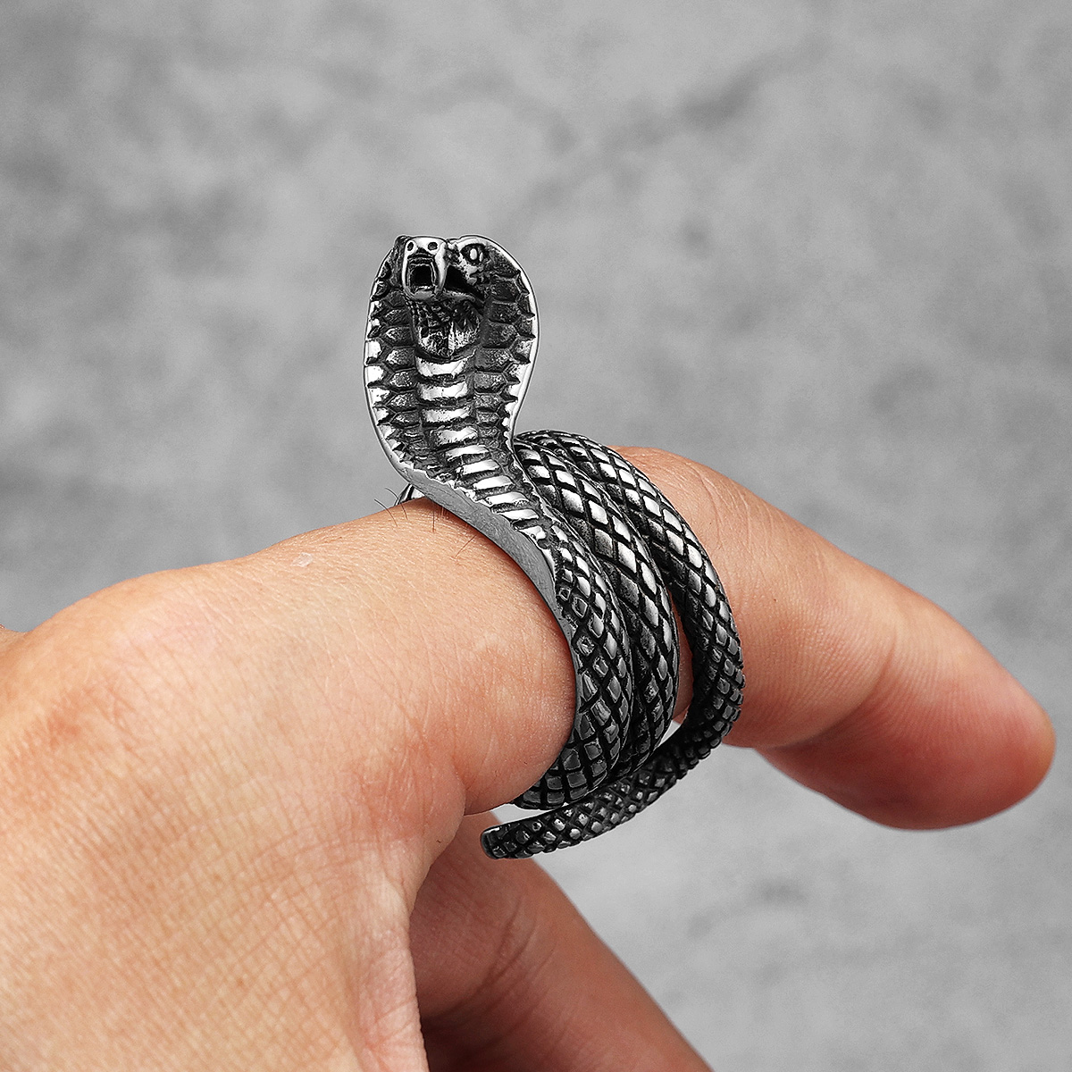 Snake Cobra Animal Men Rings S - Vintage Fashion Stuff avis et prix