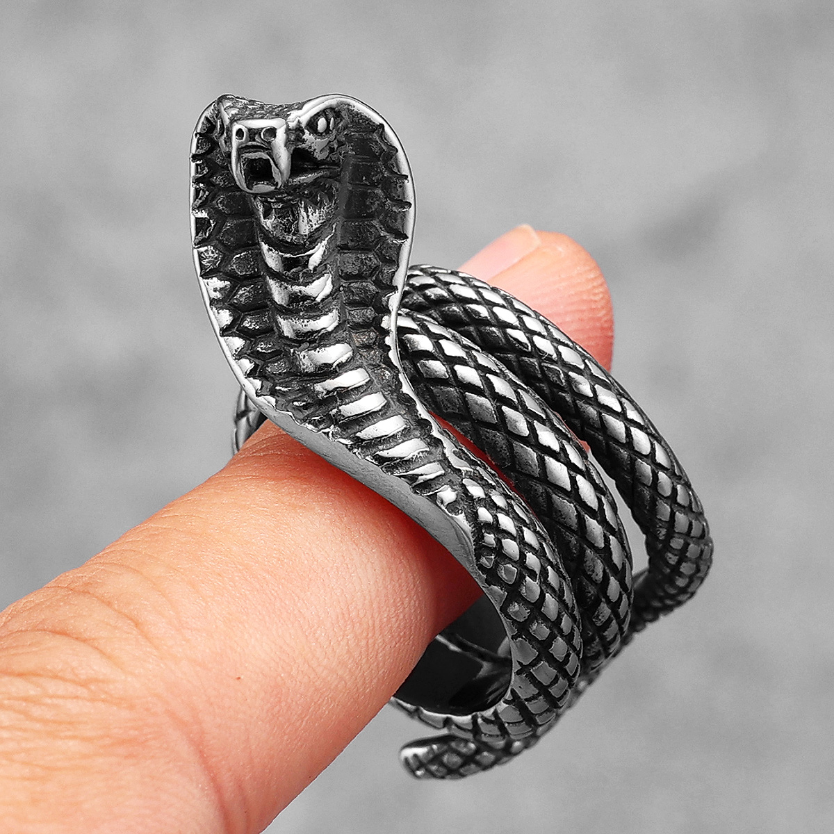 Snake Cobra Animal Men Rings S - Vintage Fashion Stuff avis et prix