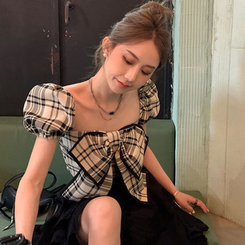Plaid Blouses Women Y2k Summer - Vintage Fashion Club avis et prix
