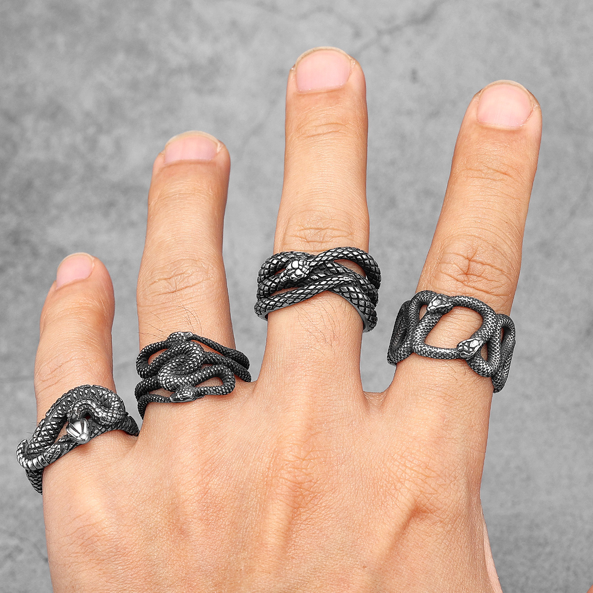 Double Snake Animal Men Rings  - Vintage Fashion Stuff avis et prix