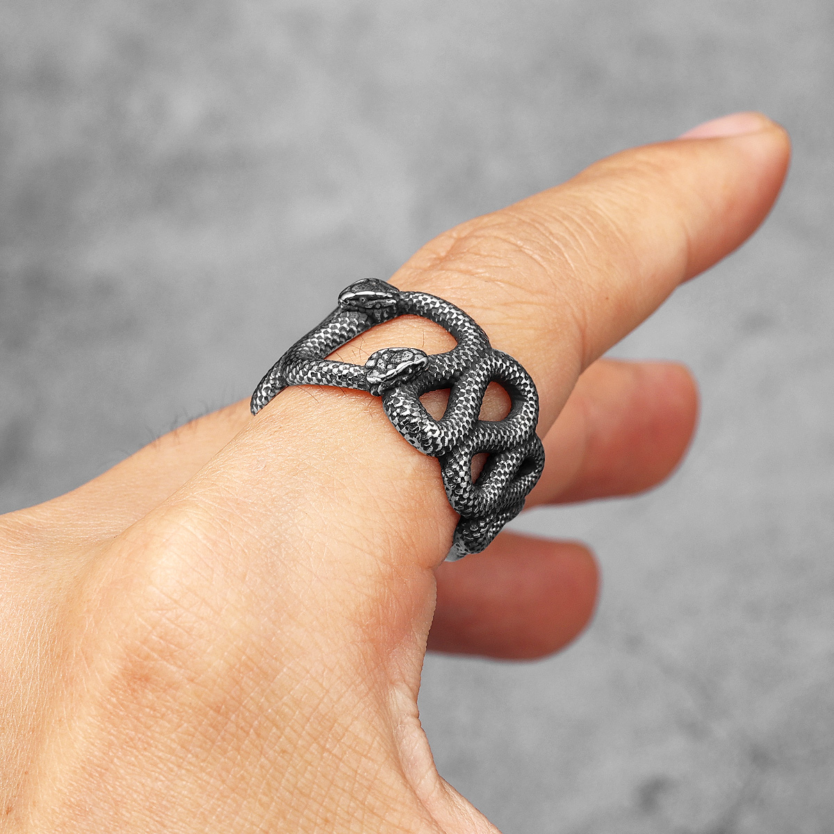 Double Snake Animal Men Rings  - Vintage Fashion Stuff avis et prix