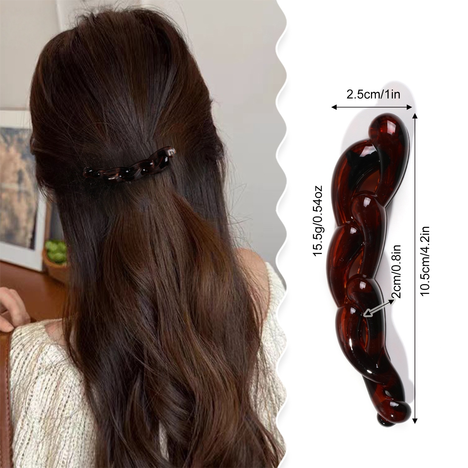 Acrylic Twisted Hair Clip Bana - Vintage Fashion Ai avis et prix