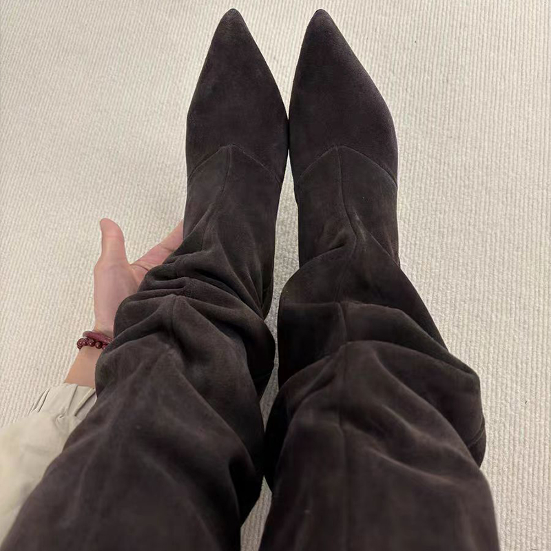 Suede Slouch Knee High Boots W - Vintage And Modern Fashion avis et prix