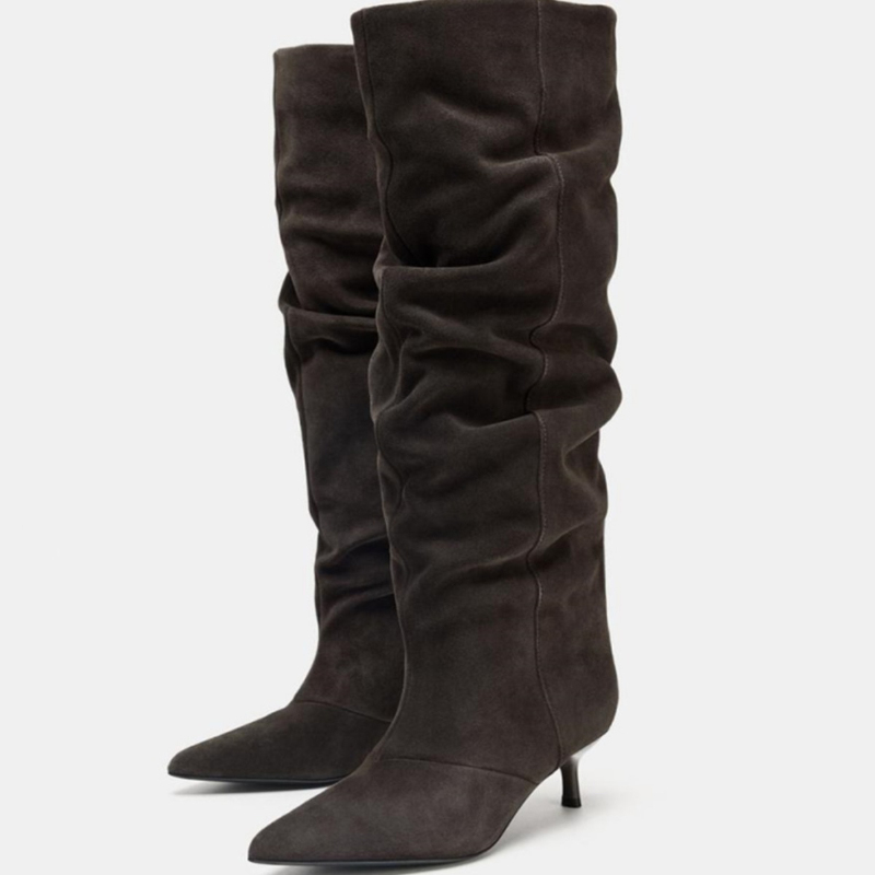Suede Slouch Knee High Boots W - Vintage And Modern Fashion avis et prix