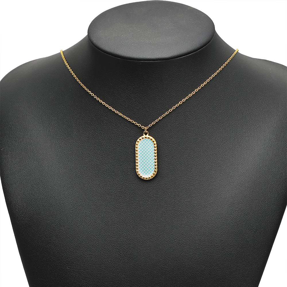 4pcs Stainless Steel Gold Oval - Vintage Fashion Necklace avis et prix