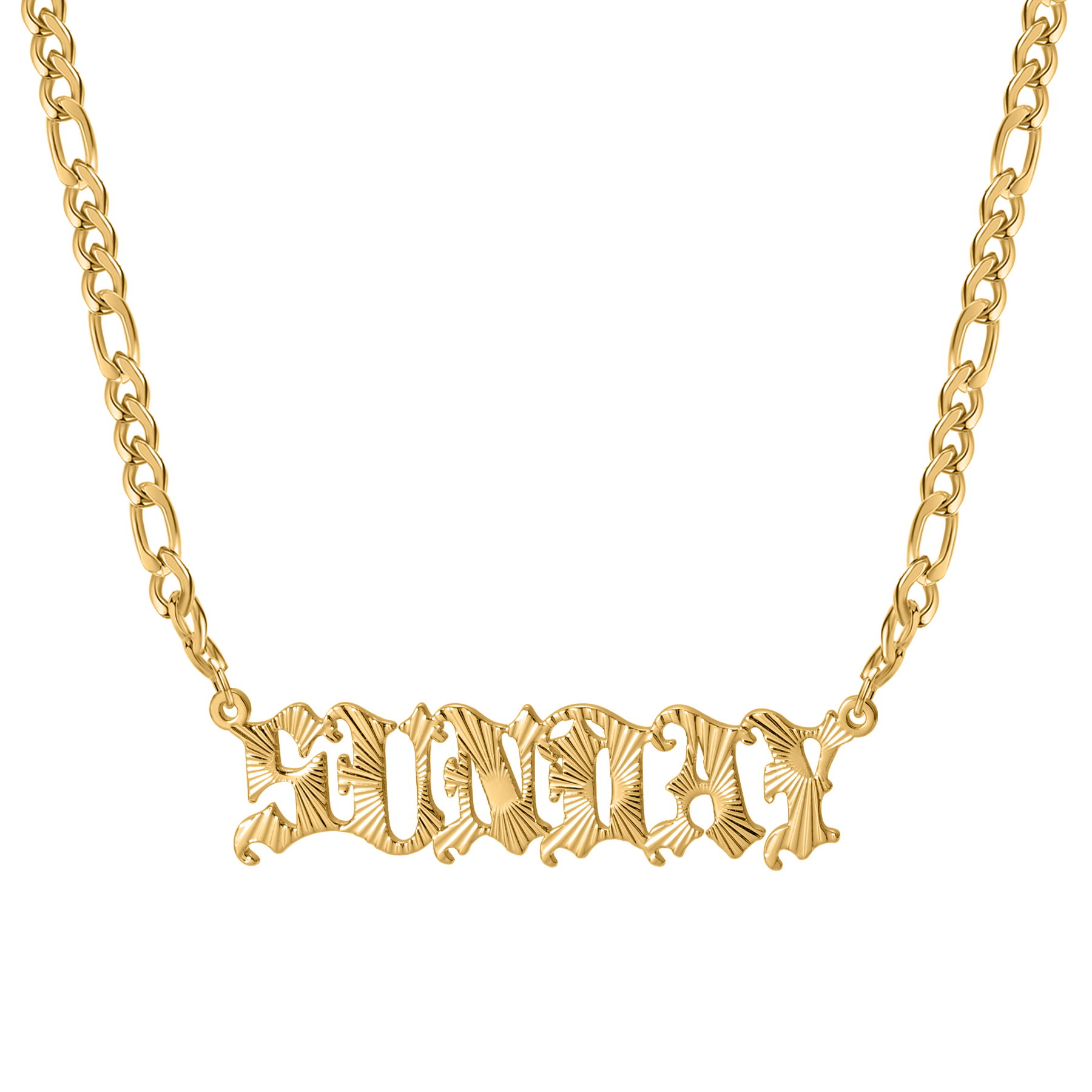 Custom Name Necklace Gold Plat - Vintage Fashion Font avis et prix
