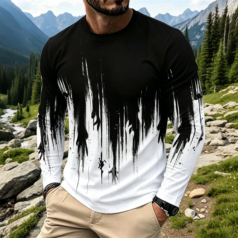 Men's Gradient Ink Splash Long - Vintage Fashion Streetwear avis et prix