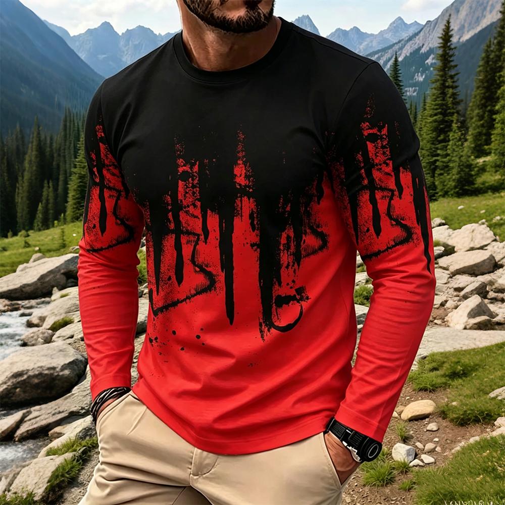 Men's Gradient Ink Splash Long - Vintage Fashion Streetwear avis et prix