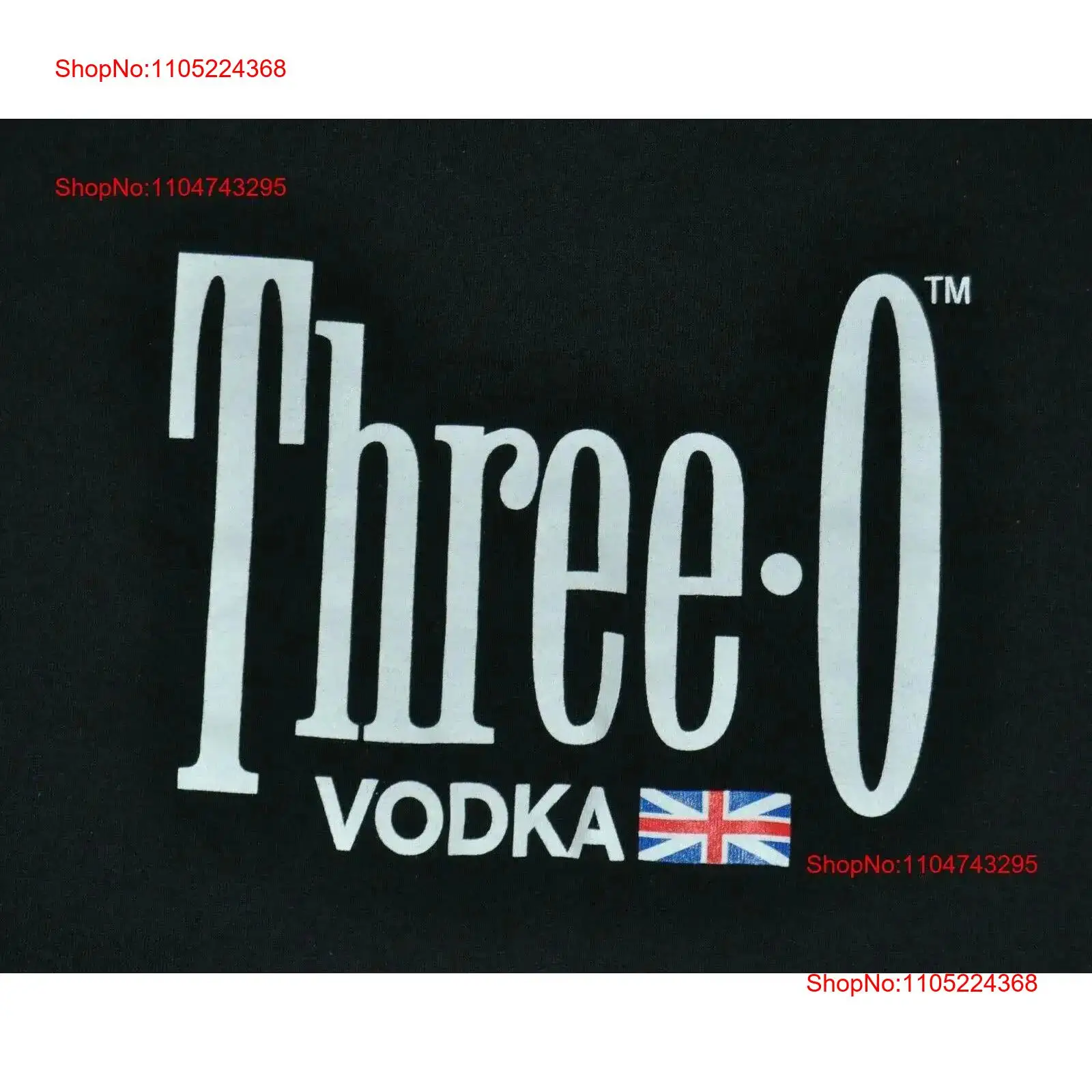 T Shirt large three o vodka en - Vintage Fashion Uk avis et prix